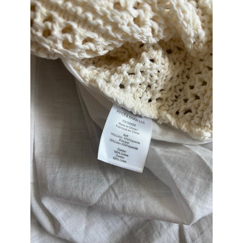 VERONICA BEARD SADE MIXED-MEDIA TANK TOP IN IVORY SIZE MEDIUM COTTON BLEND - Picture 7 of 7